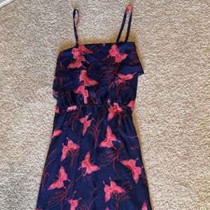 Express Navy and Pink Maxi Dress